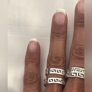 Sterling silver Greek key band ring 925